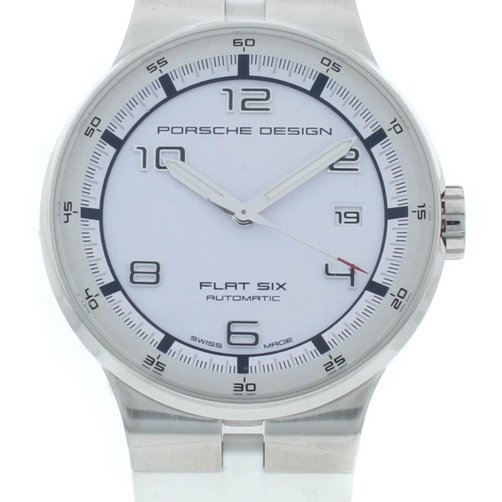 Porsche Design Men's Silver Watch With White Strap